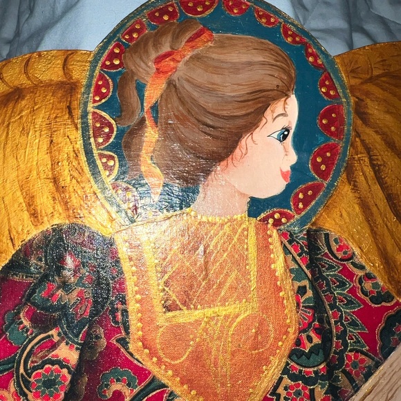 Hand Crafted Paper Marché And Wood Angel - Picture 6 of 6